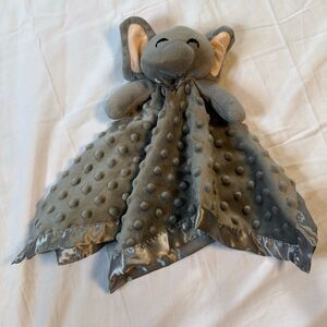 Pro Goleem elephant lovey lovie security blanket satin edge gray 16x16 baby snug